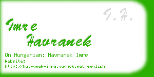 imre havranek business card